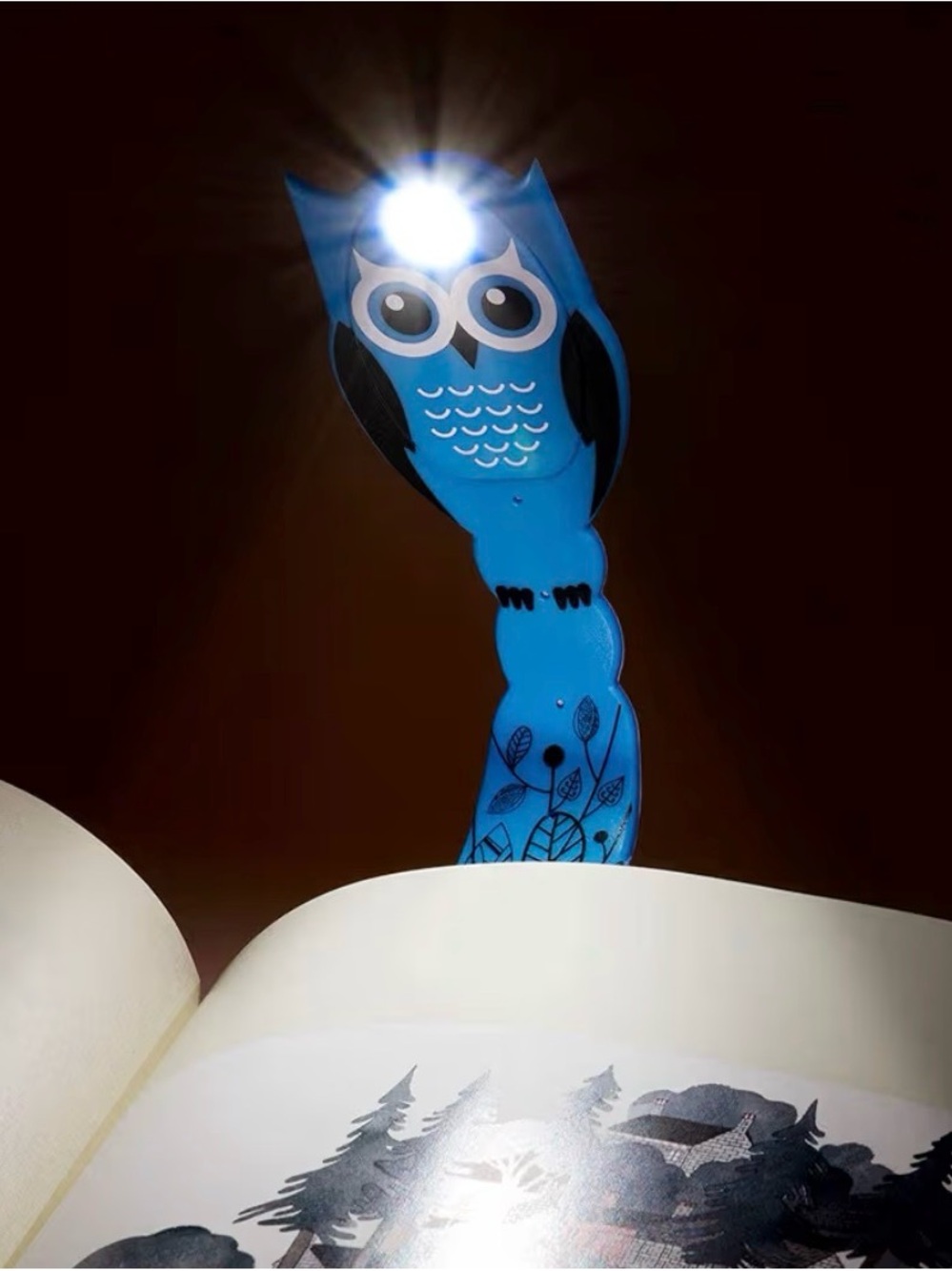 Owl Blue LED Booklight & Bookmark - Picture 4 of 4
